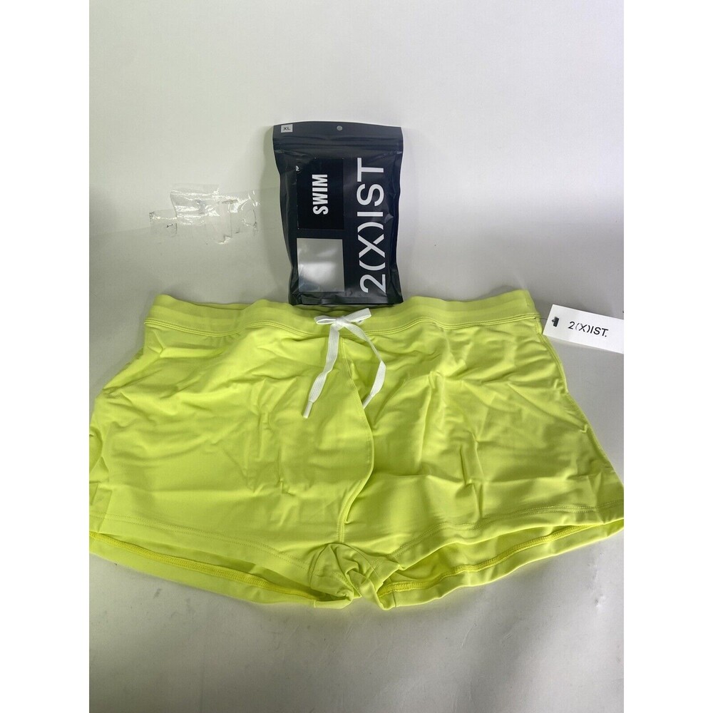 2XIST Essentials Cabo Swim Trunks Swimwear Bottoms Sunny Lime Green Mens Size XL